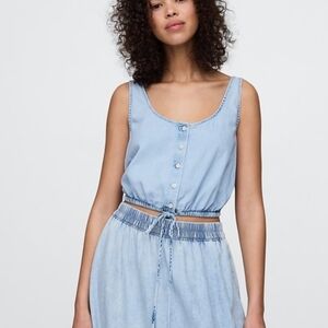 GAP Light Blue Buttoned Tank Top